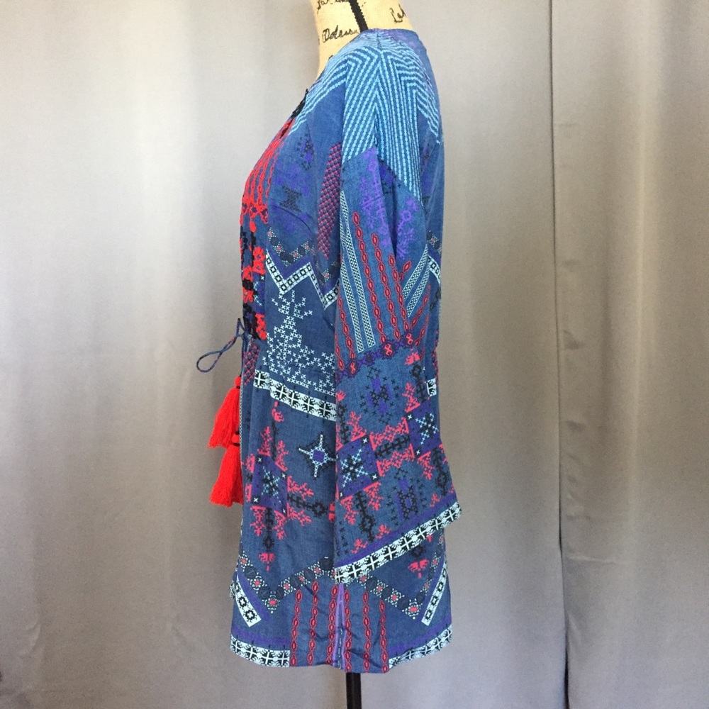 🆕 1ST SIGHT Embroidered Tassel Mini Dress - Picture 3 of 7